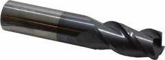 Accupro - 3/4", 3 Flute, Single End, Solid Carbide, 1/8" Corner Radius End Mill - 4" OAL, 40° Helix, Right Hand Flute, 1-1/2" LOC, Right Hand Cut - Americas Industrial Supply