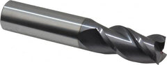 Accupro - 3/4", 3 Flute, Single End, Solid Carbide, 0.015" Corner Radius End Mill - 4" OAL, 40° Helix, Right Hand Flute, 1-1/2" LOC, Right Hand Cut - Americas Industrial Supply