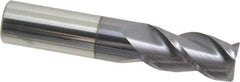 Accupro - 3/4", 3 Flute, Single End, Solid Carbide, 0.03" Corner Radius End Mill - 4" OAL, 40° Helix, Right Hand Flute, 1-1/2" LOC, Right Hand Cut - Americas Industrial Supply