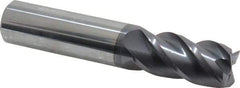 Accupro - 3/4", 4 Flute, Single End, Solid Carbide, 0.01" Corner Radius End Mill - 4" OAL, 40° Helix, Right Hand Flute, 1-1/2" LOC, Right Hand Cut - Americas Industrial Supply