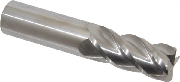 Accupro - 1", 4 Flute, Single End, Solid Carbide, 0.06" Corner Radius End Mill - 5" OAL, 40° Helix, Right Hand Flute, 2-1/4" LOC, Right Hand Cut - Americas Industrial Supply