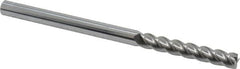 Accupro - 1/4", 4 Flute, Single End, Solid Carbide, 0.02" Corner Radius End Mill - 4" OAL, 40° Helix, Right Hand Flute, 1-1/2" LOC, Right Hand Cut - Americas Industrial Supply