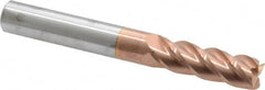 Accupro - 3/8", 4 Flute, Single End, Solid Carbide, 0.01" Corner Radius End Mill - 3" OAL, 40° Helix, Right Hand Flute, 1-1/8" LOC, Right Hand Cut - Americas Industrial Supply