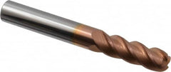 Accupro - 3/8", 4 Flute, Single End, Solid Carbide, 1/8" Corner Radius End Mill - 3" OAL, 40° Helix, Right Hand Flute, 1-1/8" LOC, Right Hand Cut - Americas Industrial Supply