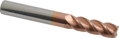 Accupro - 3/8", 4 Flute, Single End, Solid Carbide, 0.03" Corner Radius End Mill - 3" OAL, 40° Helix, Right Hand Flute, 1-1/8" LOC, Right Hand Cut - Americas Industrial Supply