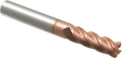 Accupro - 3/8", 4 Flute, Single End, Solid Carbide, 0.06" Corner Radius End Mill - 3" OAL, 40° Helix, Right Hand Flute, 1-1/8" LOC, Right Hand Cut - Americas Industrial Supply