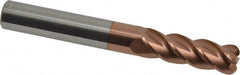 Accupro - 3/8", 4 Flute, Single End, Solid Carbide, 0.09" Corner Radius End Mill - 3" OAL, 40° Helix, Right Hand Flute, 1-1/8" LOC, Right Hand Cut - Americas Industrial Supply
