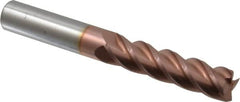 Accupro - 1/2", 4 Flute, Single End, Solid Carbide, 0.01" Corner Radius End Mill - 4" OAL, 40° Helix, Right Hand Flute, 2" LOC, Right Hand Cut - Americas Industrial Supply