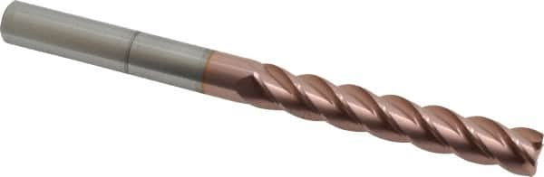 Accupro - 1/2", 4 Flute, Single End, Solid Carbide, 0.03" Corner Radius End Mill - 6" OAL, 40° Helix, Right Hand Flute, 3" LOC, Right Hand Cut - Americas Industrial Supply