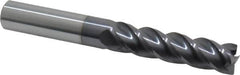 Accupro - 1/2", 4 Flute, Single End, Solid Carbide, 0.01" Corner Radius End Mill - 4" OAL, 40° Helix, Right Hand Flute, 2" LOC, Right Hand Cut - Americas Industrial Supply