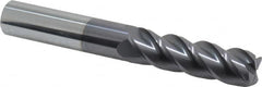Accupro - 5/8", 4 Flute, Single End, Solid Carbide, 0.06" Corner Radius End Mill - 4-5/8" OAL, 40° Helix, Right Hand Flute, 2-1/8" LOC, Right Hand Cut - Americas Industrial Supply