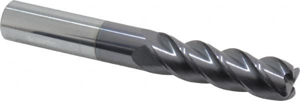 Accupro - 5/8" Diam 4 Flute Solid Carbide 0.09" Corner Radius End Mill - Americas Industrial Supply