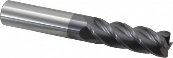 Accupro - 3/4", 4 Flute, Single End, Solid Carbide, 0.06" Corner Radius End Mill - 5" OAL, 40° Helix, Right Hand Flute, 2-1/4" LOC, Right Hand Cut - Americas Industrial Supply