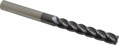 Accupro - 1/2", 4 Flute, Single End, Solid Carbide, 0.09" Corner Radius End Mill - 6" OAL, 40° Helix, Right Hand Flute, 3" LOC, Right Hand Cut - Americas Industrial Supply
