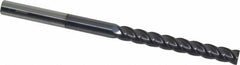 Accupro - 3/8", 4 Flute, Single End, Solid Carbide, 0.01" Corner Radius End Mill - 6" OAL, 40° Helix, Right Hand Flute, 3" LOC, Right Hand Cut - Americas Industrial Supply