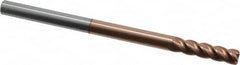 Accupro - 3/8", 4 Flute, Single End, Solid Carbide, 0.045" Corner Radius End Mill - 6" OAL, 40° Helix, Right Hand Flute, 1-1/2" LOC, Right Hand Cut - Americas Industrial Supply