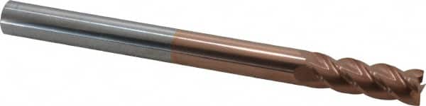 Accupro - 1/2", 4 Flute, Single End, Solid Carbide, 0.015" Corner Radius End Mill - 6" OAL, 40° Helix, Right Hand Flute, 1-1/2" LOC, Right Hand Cut - Americas Industrial Supply