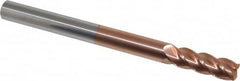 Accupro - 1/2", 4 Flute, Single End, Solid Carbide, 0.06" Corner Radius End Mill - 6" OAL, 40° Helix, Right Hand Flute, 1-1/2" LOC, Right Hand Cut - Americas Industrial Supply