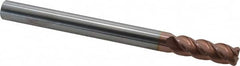 Accupro - 1/2", 4 Flute, Single End, Solid Carbide, 0.09" Corner Radius End Mill - 6" OAL, 40° Helix, Right Hand Flute, 1-1/2" LOC, Right Hand Cut - Americas Industrial Supply