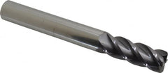 Accupro - 3/4", 4 Flute, Single End, Solid Carbide, 0.09" Corner Radius End Mill - 6" OAL, 40° Helix, Right Hand Flute, 2" LOC, Right Hand Cut - Americas Industrial Supply