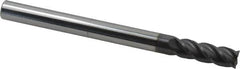 Accupro - 1/2", 4 Flute, Single End, Solid Carbide, 0.01" Corner Radius End Mill - 6" OAL, 40° Helix, Right Hand Flute, 1-1/2" LOC, Right Hand Cut - Americas Industrial Supply