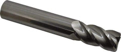 Accupro - 1", 4 Flute, Single End, Solid Carbide, 0.06" Corner Radius End Mill - 6" OAL, 40° Helix, Right Hand Flute, 2" LOC, Right Hand Cut - Americas Industrial Supply