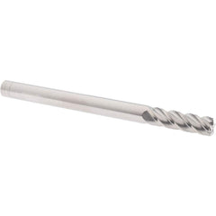 Corner Radius End Mill: 5/16″ Dia, 1″ LOC, 0.045″ Radius, 4 Flutes, Solid Carbide 4″ OAL, 5/16″ Shank Dia, 40 ° Helix, Bright/Uncoated, Corner Radius End, Centercutting