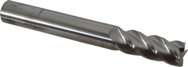 Accupro - 3/4", 4 Flute, Single End, Solid Carbide, 0.02" Corner Radius End Mill - 6" OAL, 40° Helix, Right Hand Flute, 2" LOC, Right Hand Cut - Americas Industrial Supply
