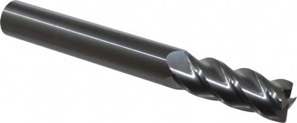 Accupro - 3/4", 4 Flute, Single End, Solid Carbide, 0.03" Corner Radius End Mill - 6" OAL, 40° Helix, Right Hand Flute, 2" LOC, Right Hand Cut - Americas Industrial Supply