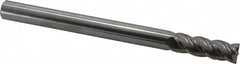 Accupro - 1/2", 4 Flute, Single End, Solid Carbide, 0.01" Corner Radius End Mill - 6" OAL, 40° Helix, Right Hand Flute, 1-1/2" LOC, Right Hand Cut - Americas Industrial Supply