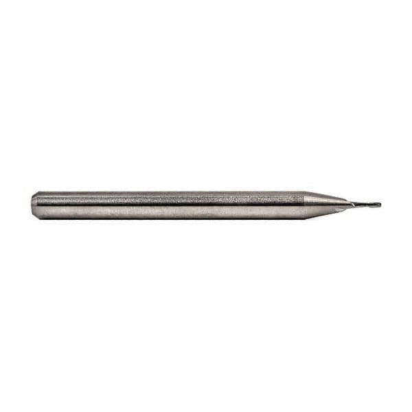 M.A. Ford - 0.026", 0.052" LOC, 1/8" Shank Diam, 1-1/2" OAL, 2 Flute, Solid Carbide Square End Mill - Single End, ALtima Finish, Spiral Flute, 30° Helix, Centercutting, Right Hand Cut, Right Hand Flute - Americas Industrial Supply