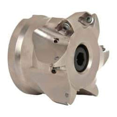 Seco - 6 Inserts, 2.28" Cutter Diam, 0.1" Max Depth of Cut, Indexable High-Feed Face Mill - 1" Arbor Hole Diam, 0.38" Keyway Width, 2" High, R220.21 Toolholder, 218.19-160.. Inserts, Series R220.21 - Americas Industrial Supply