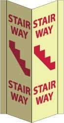 NMC - Stairway - Stairway, Acrylic Exit Sign - 8-3/4" Wide x 16" High, Glow-in-the-Dark - Americas Industrial Supply