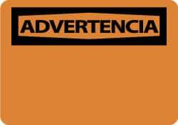 NMC - "Advertencia", 10" Long x 14" Wide, Aluminum Safety Sign - Rectangle, 0.04" Thick, Use for Workplace/Safety - Americas Industrial Supply