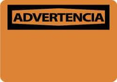 NMC - "Advertencia", 10" Long x 14" Wide, Aluminum Safety Sign - Rectangle, 0.04" Thick, Use for Workplace/Safety - Americas Industrial Supply