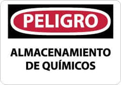 NMC - "Peligro - Almacenamiento de Quimicos", 10" Long x 14" Wide, Aluminum Safety Sign - Rectangle, 0.04" Thick, Use for Workplace/Safety - Americas Industrial Supply