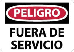 NMC - "Peligro - Fuera de Servicio", 10" Long x 14" Wide, Aluminum Safety Sign - Rectangle, 0.04" Thick, Use for Workplace/Safety - Americas Industrial Supply