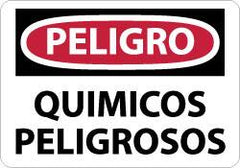 NMC - "Peligro - Quimicos Peligrosos", 10" Long x 14" Wide, Aluminum Safety Sign - Rectangle, 0.04" Thick, Use for Workplace/Safety - Americas Industrial Supply