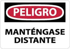 NMC - "Peligro - Mantengase Distante", 10" Long x 14" Wide, Aluminum Safety Sign - Rectangle, 0.04" Thick, Use for Workplace/Safety - Americas Industrial Supply