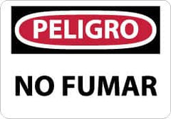 NMC - "Peligro - No Fumar", 10" Long x 14" Wide, Pressure-Sensitive Vinyl Safety Sign - Rectangle, 0.004" Thick, Use for Smoking Regulations - Americas Industrial Supply