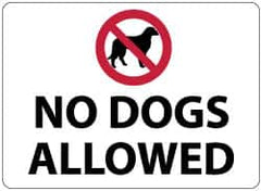NMC - "No Dogs Allowed", 14" Long x 20" Wide, Rigid Plastic Safety Sign - Rectangle, 0.05" Thick, Use for Security & Admittance - Americas Industrial Supply