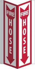 NMC - Fire Hose, Acrylic Fire Sign - 8-3/4" Wide x 16" High - Americas Industrial Supply