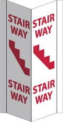 NMC - "Stairway", 16" Long x 8-3/4" Wide, Rigid Plastic Safety Sign - Rectangle, 0.125" Thick, Use for Accident Prevention - Americas Industrial Supply