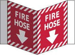 NMC - Fire Hose, Acrylic Fire Sign - 8-3/4" Wide x 5-3/4" High - Americas Industrial Supply