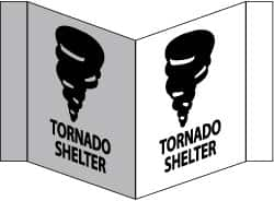 NMC - "Tornado Shelter", 8" Long x 14-1/2" Wide, Rigid Plastic Safety Sign - Rectangle, 0.125" Thick, Use for Accident Prevention - Americas Industrial Supply