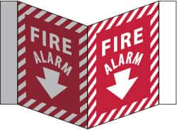 NMC - Fire Alarm, Acrylic Fire Sign - 8-3/4" Wide x 5-3/4" High - Americas Industrial Supply