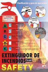 NMC - 18" Wide x 24" High Fire Extinguishers Information Poster - Spanish - Americas Industrial Supply