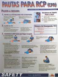 NMC - 18" Wide x 24" High Laminated Paper CPR Information Poster - Spanish - Americas Industrial Supply