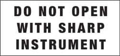 NMC - Do Not Open with Sharp Instrument Shipping Label - 2" High x 4-1/4" Wide - Americas Industrial Supply