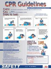 NMC - 18" Wide x 24" High Laminated Paper CPR Information Poster - English - Americas Industrial Supply